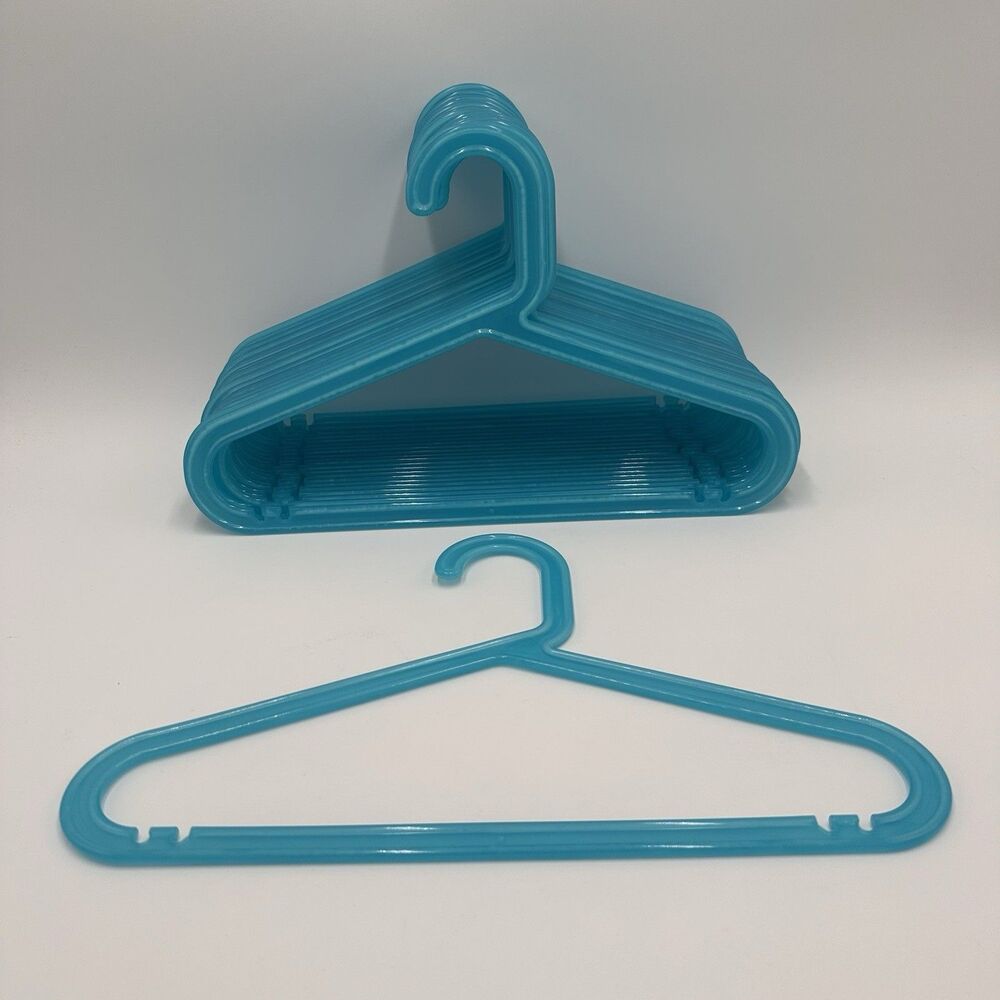 IKEA BAGIS Childrens Clothes Hangers Anna Efverlund Blue Lot of 23 Vintage Y2K